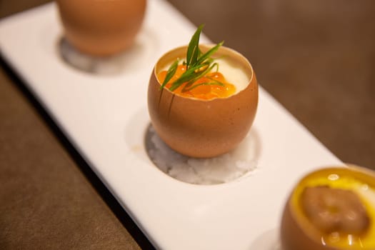 Chawanmushi with Ikura in an egg shell