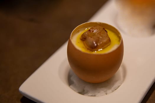 Foie Gras Chawan Mushi Apprtizer served