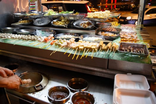 Midnight Street Food skewers  in Malaysia
