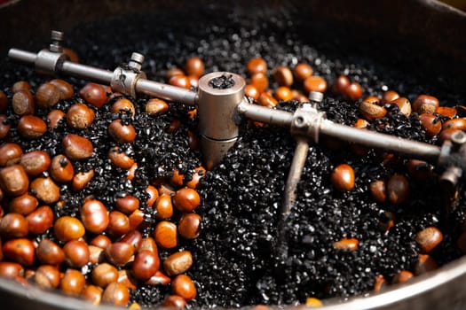 Roasting Chestnuts being cooked on coal