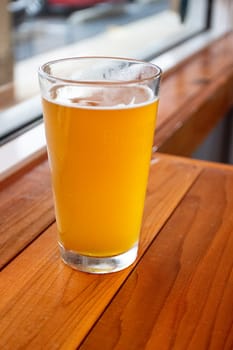 Wheat Beer on the Bar served in a pint