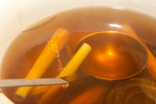 home made lemongrass organic tea for the party