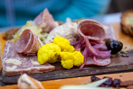 Charcuterie and Vegetable sampling board presented well