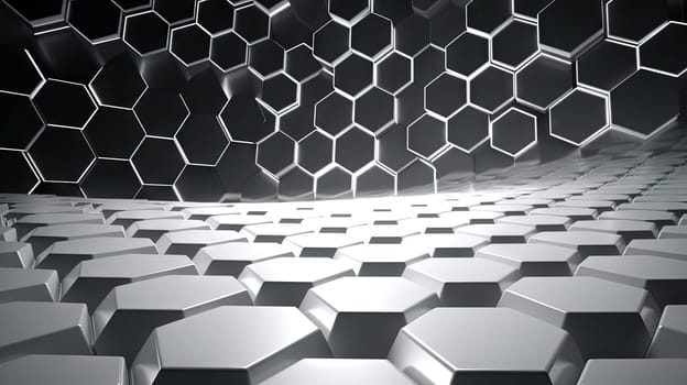 Abstract background with hexagonal tiles. Tech styled hex pattern. Generated AI