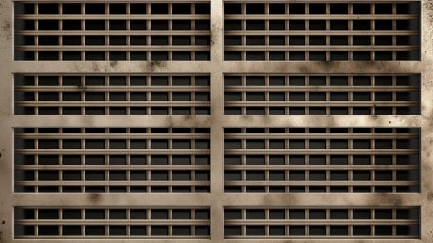 Abstract metallic grid background. Rusty industrial grid texture. Generated AI