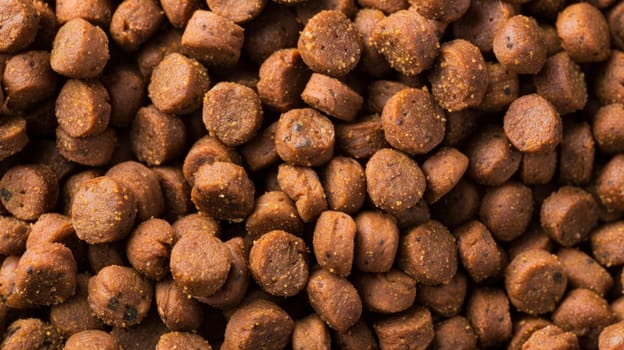 Close up in full screen of dry dog food.