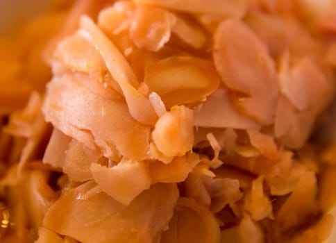 Japanese sliced ginger shot close up