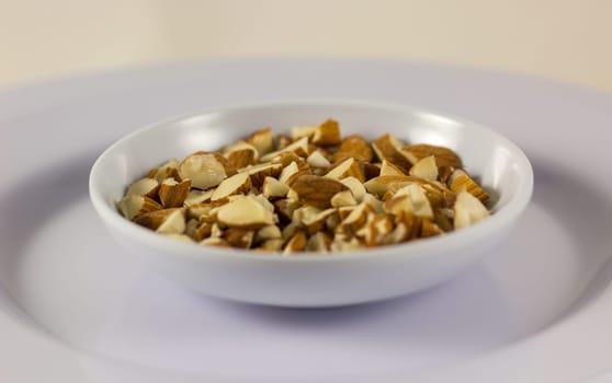 Bowl of Almonds shot close up