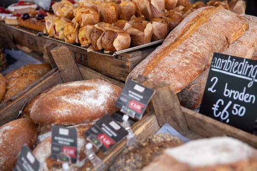 Artisian Bread Stand with a bunch of varieties to chose from