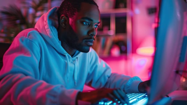 Hacker on dark web, cyberwar concept. High quality photo