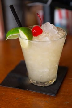 Unsalted Iced Margarita at a bar