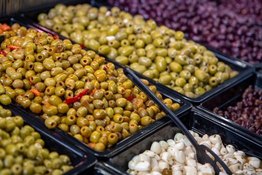 An Olive bar for mixing appetizers