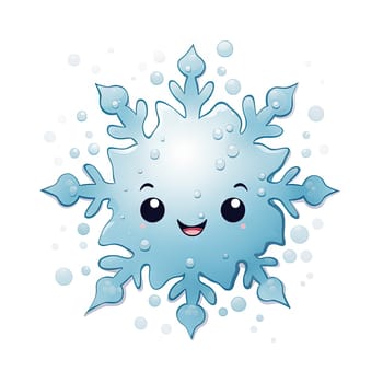Kawaii snowflake with cute eyes and smile in Japanese anime style. Generated AI