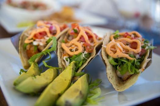 Blackened Shrimp Tacos with avocado