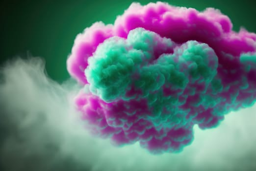 Abstract foam clouds with splashing forms and drops. Colorful foam cloud background. Generated AI