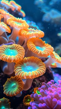 Close-up of vibrant coral under the sea, capturing underwater beauty and biodiversity.