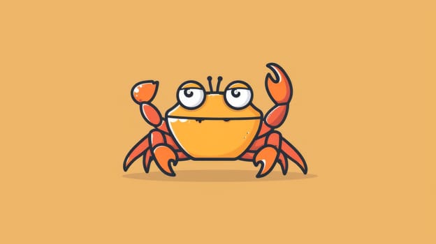 A cartoon crab with big eyes and a frown on its face