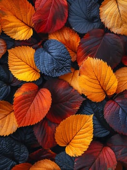 Close-up of multi-colored autumn foliage, representing change and natural beauty.