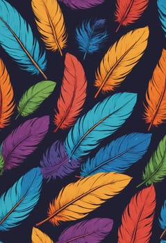 A set of feathers, each digitally drawn with care, softly overlapping in an elegant display against a plain background.