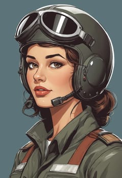 Detailed illustration of a retro pilot helmet with goggles, evoking historical aviation.
