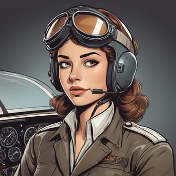 Realistic portrayal of World War II-era aviator gear in a detailed illustration.