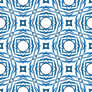 Textile ready marvelous print, swimwear fabric, wallpaper, wrapping. Blue astonishing boho chic summer design. Mosaic seamless pattern. Hand drawn green mosaic seamless border.