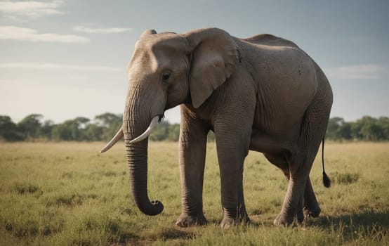 Peaceful assembly of an elephant herd in Africa, with a young calf under the watchful eyes of elders.