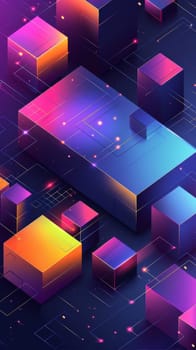 A futuristic abstract background with cubes and squares