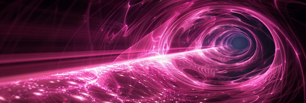 A pink vortex with a bright light shining through it