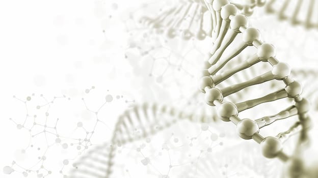 DNA medical background. Biotechnology helix gene. White futuristic background