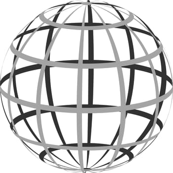 Hollow sphere coordinate grid parallel Meridian globe planet earth