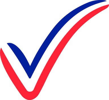 Сheck mark style France flag elections, voting approval France tick