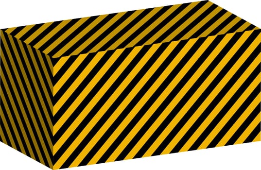 3D brick diagonal yellow black stripes warning restrictive dimensions brick