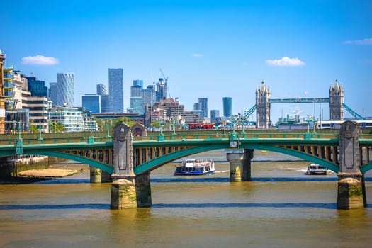 London bridge an Tower bridge over Thames river view, capital of United Kingdom