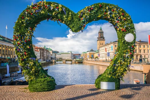 City of Gothenburg channel street architecture view, Vastra Gotaland County of Sweden