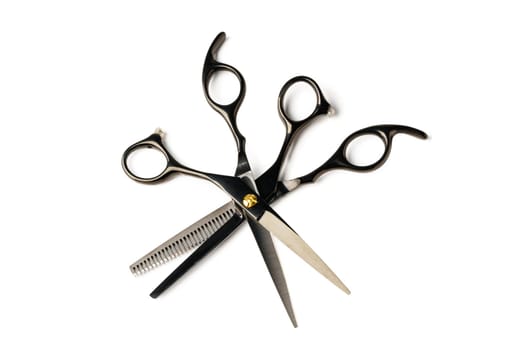 Scissors for haircuts isolated on white background close up