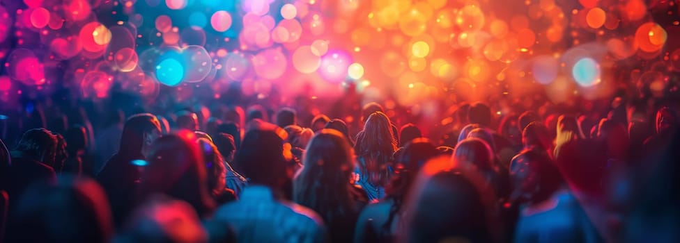 A crowd of people are dancing and enjoying themselves at a party by AI generated image.