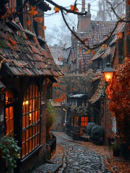 A cobblestone alleyway in an old European town, evoking history and charm.