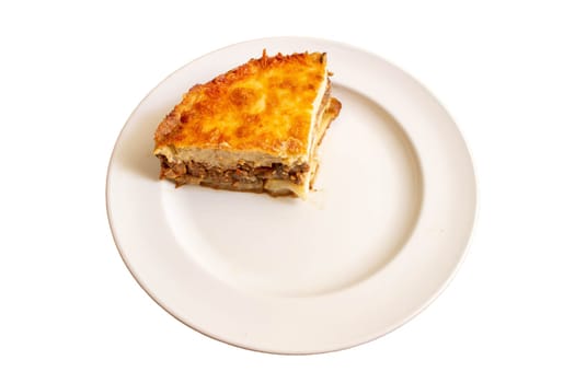 A delectable plate of moussaka, isolated on a transparent background. Perfect for culinary designs and food-related promotions