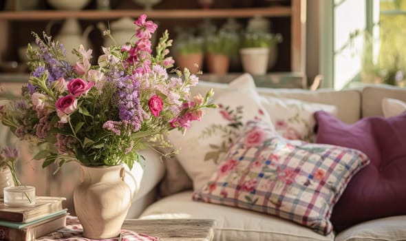 Beautiful bouquet of flowers in a vase. Floral arrangement