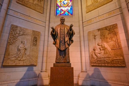 MADRID, SPAIN, Nov 17, 2023, Interior of main nave of the Cathedral of Santa Maria la Real de la Almudena, High quality photo