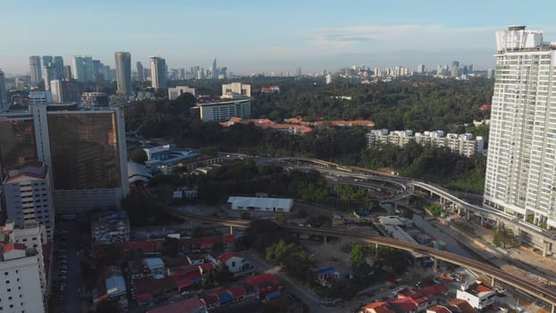 An aerial view of Kuala Lumpur early in the morning