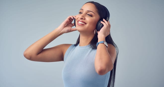 Customer service, call center and woman in studio for online advice, help and conversation. Communication, telemarketing and person with headset for contact, crm support and consulting on background.