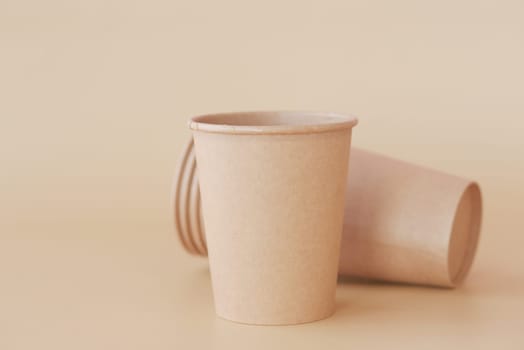 cardboard disposable cup for coffee .