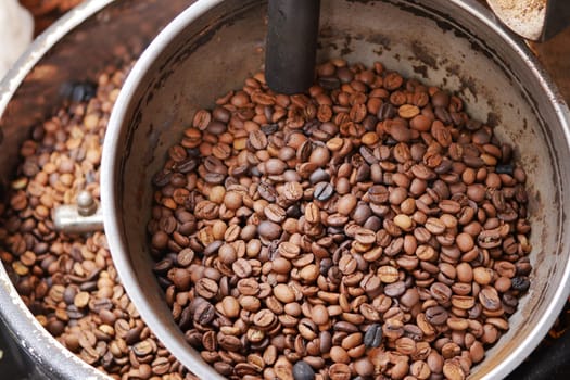 A bag of coffee beans selling at istanbul market .