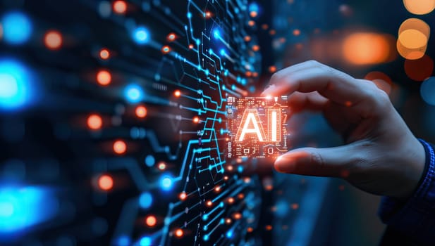 AI, Artificial intelligence, machine learning and modern computer technologies concept.