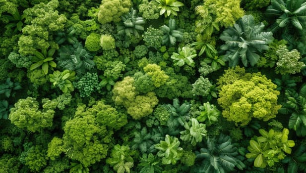Top view of lush green plant texture
