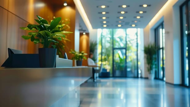 Modern lobby with natural lighting