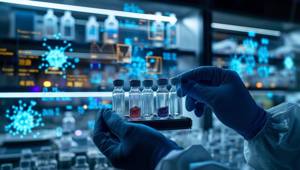 Scientist conducting vaccine research in a lab