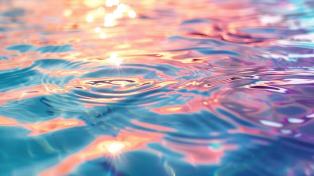 A close up of a water surface with some bubbles in it